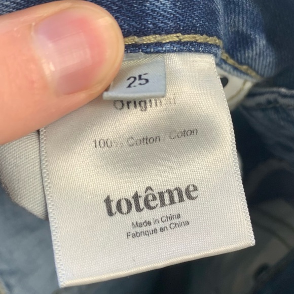 Toteme Twisted Seam High Rise Cropped Ankle Soft 100% Cotton Denim 25/25 Luxury - Picture 13 of 16